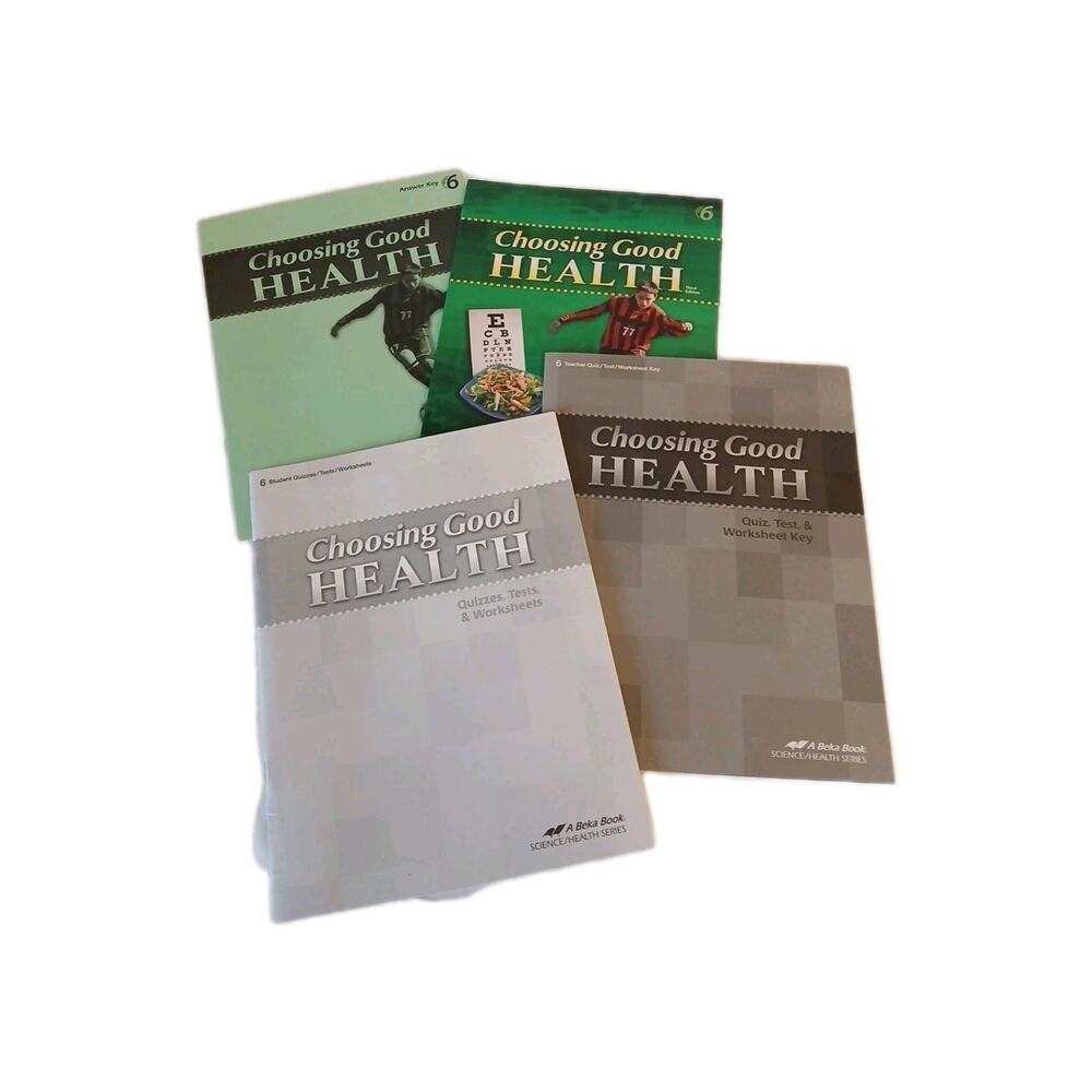Lot 4 Abeka 6 Grade Health Student Textbook. Teacher Keys , Student Test Quiz
